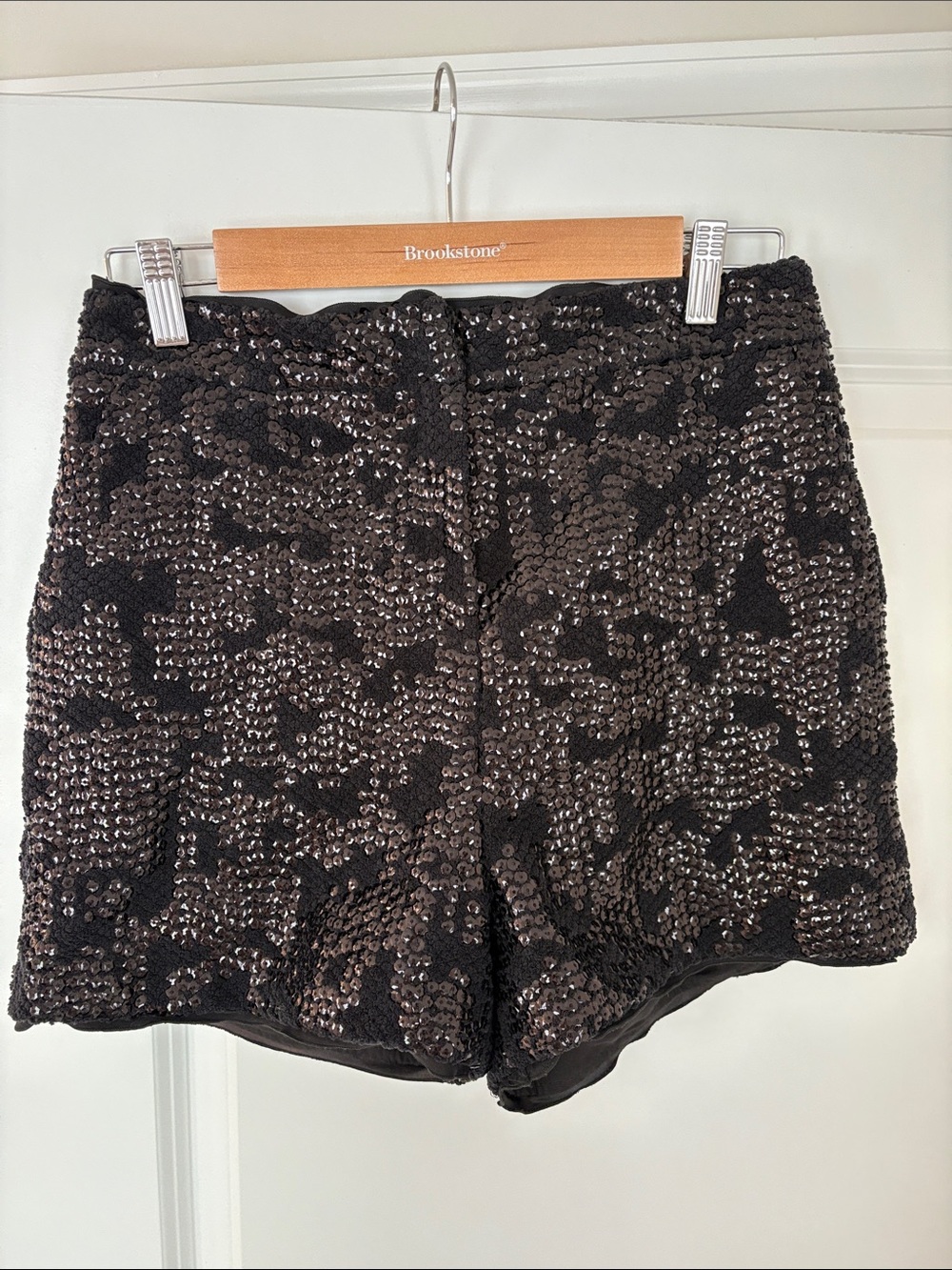 Tucci High-Waist Black Sequin Shorts